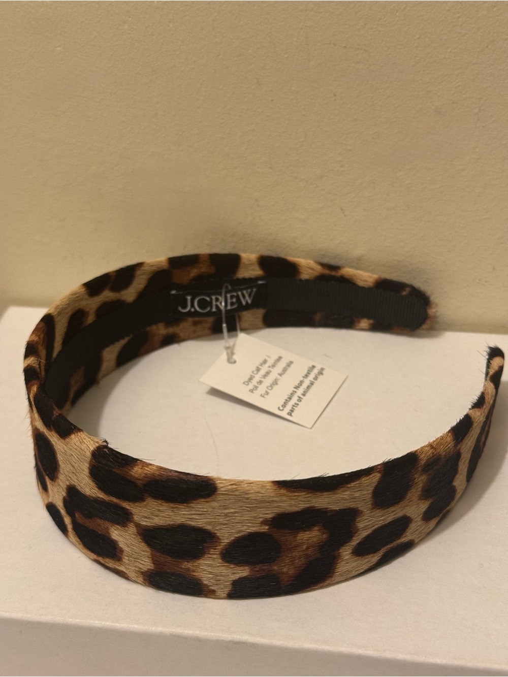 NWT J.Crew Leopard Print Calf Hair Headband Animal Print Hairband CB669